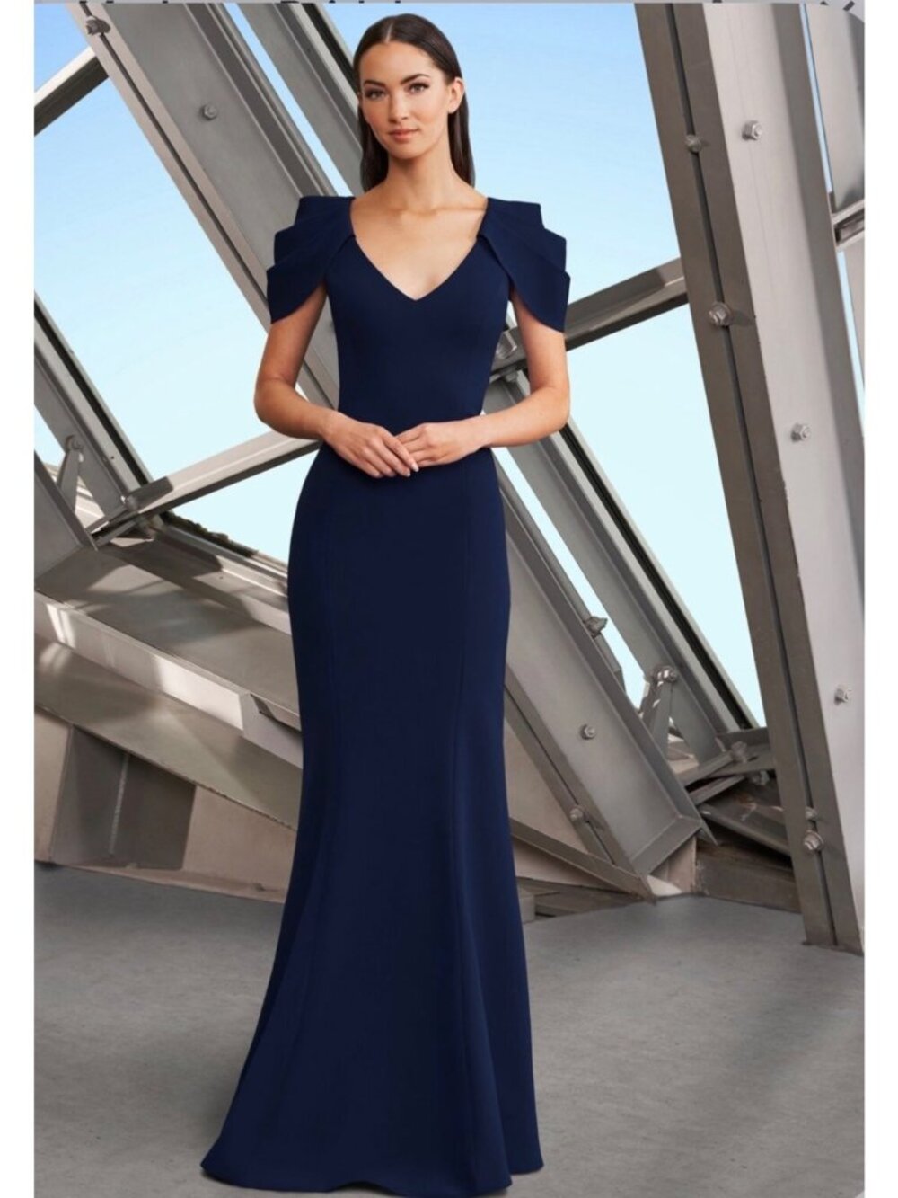 Alexander by Daymor 1175 Pleated Cap Sleeve Mother of Bride Formal Dress Size 10